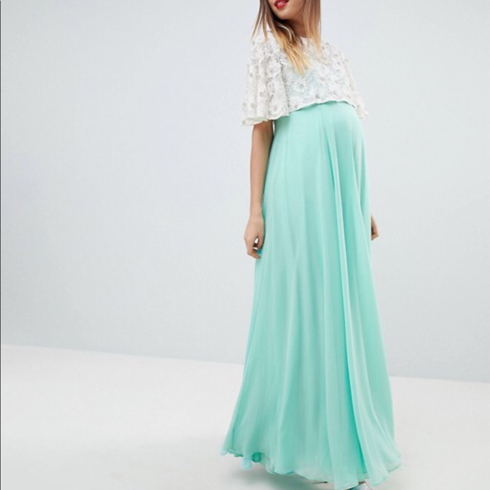 ASOS Maternity Lace Embellished Crop Top Maxi